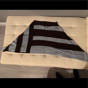 Soft Surroundings blue/brown silk/cashmere cape